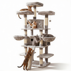 FOOWIN 68 multi-level cat tree tower on white background